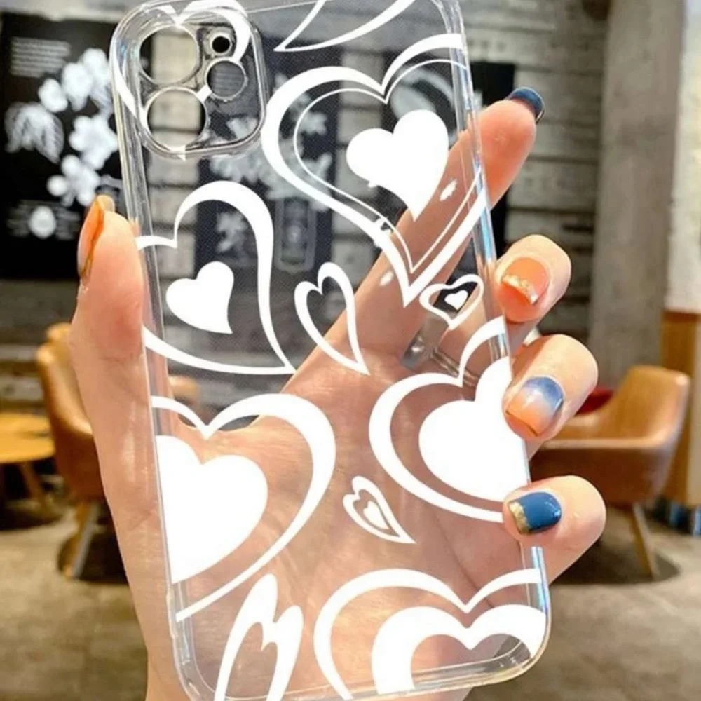 New Heart Pattern Clear Phone Case iPhone 12 Pro